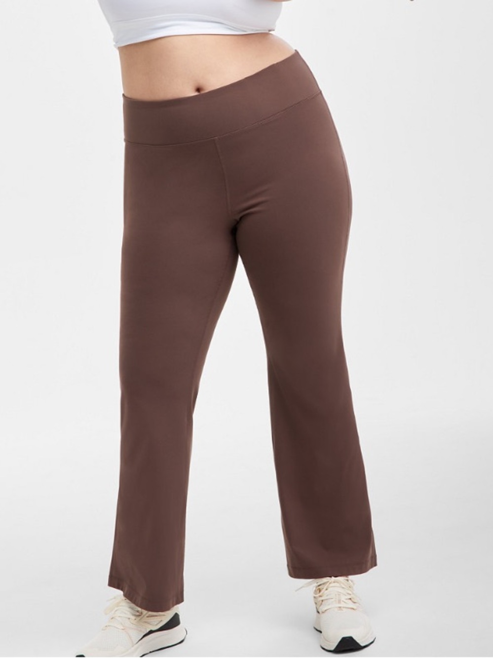 Ideology Mocha Chocolate Brown High-Rise Flare Leg Pants